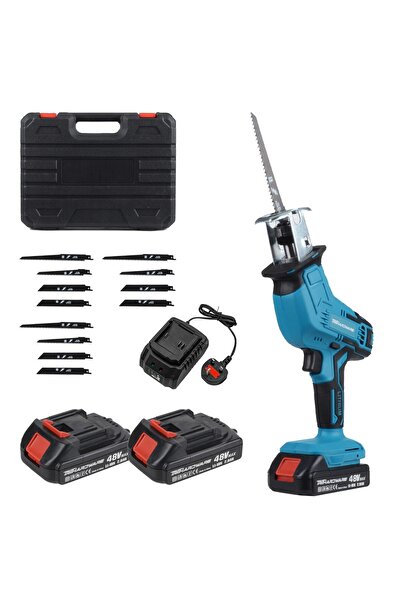 TriThardware Reciprocating Saw, Cordless with 2 Batteries, Includeds 12 Saw Blades, Variable Speed