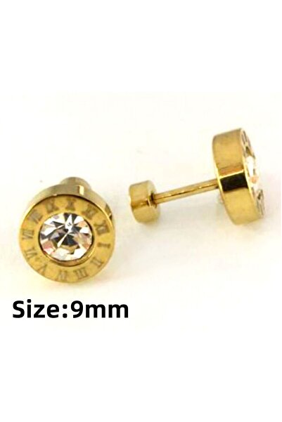 Choice 1030AG twist pack LUXUKISSKIDS Roman Numerals Men's Earrings Gothic Black Studs Steel Korean Fashion