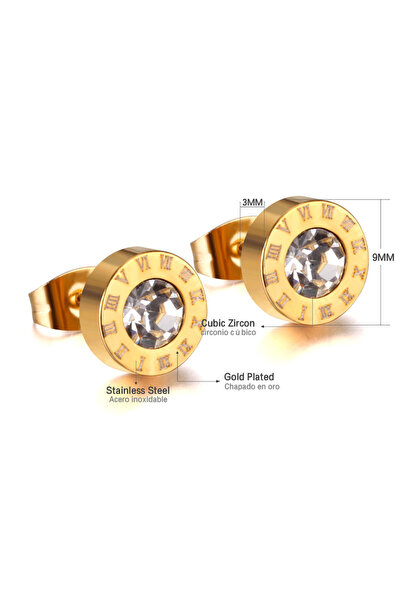 Choice Push-back LUXUSTEEL Stainless Steel Acrylic Crystal Stud Earrings for ...