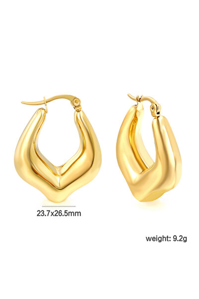 Choice EA324901G Hollow U Shape Peach Heart Earrings Girls Stainless Steel Jewelry Fashion Vintage Earrings