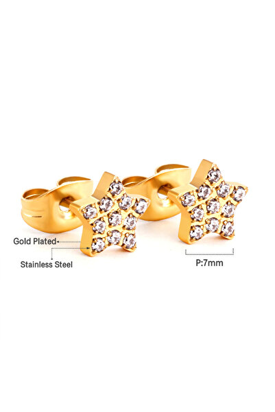 Choice EA135202G Retro Luxury Irregular with Zircon Earrings Stainless Steel for Women's Wedding Party Jewe