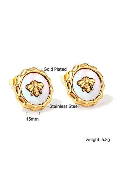Choice 725AG LUXUSTEEL Square Knit Texture Stud Earrings For Women Girls Stainless Steel Braided Geometric
