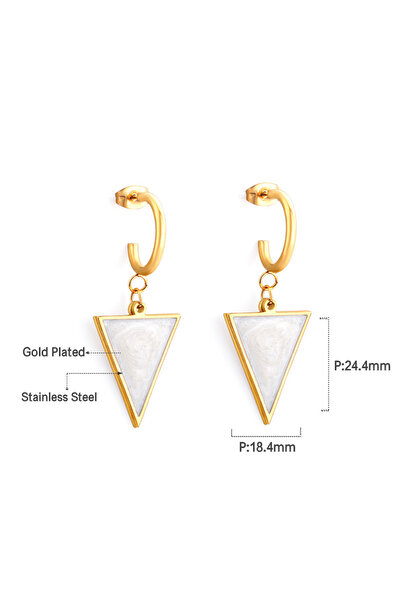 Choice 524 LUXUKISSKIDS Statement Woman Drop Earrings Green Heart Shape White Acrylic Pendients Stainless S
