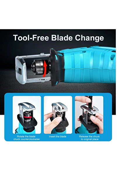 TriThardware Reciprocating Saw, Cordless with 2 Batteries, Includeds 12 Saw Blades, Variable Speed