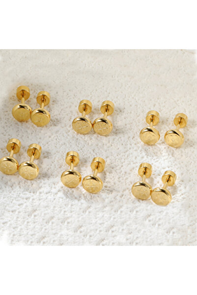 Choice TM0023G 6 Pairs/9 Pairs StainlessSteel Fashion Earring Set For Girls Jewelry Flower Geometric Irregu