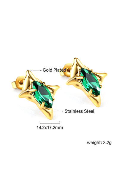 Choice 775JG LUXUSTEEL Square Knit Texture Stud Earrings For Women Girls Stainless Steel Braided Geometric