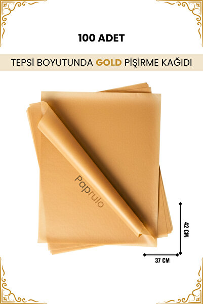 Paprulo 100 Adet Fırın Pişirme Kağıdı Ağartılmamış Tepsi Botuyunda 37x42 XL B...