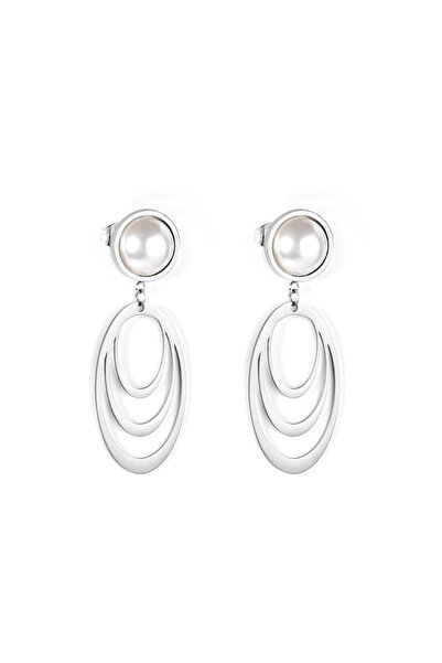 Choice silver LUXUSTEEL Pendientes Mujer Trendy Style Gold Color Imitation Pearl Fake Earrings Stainless St