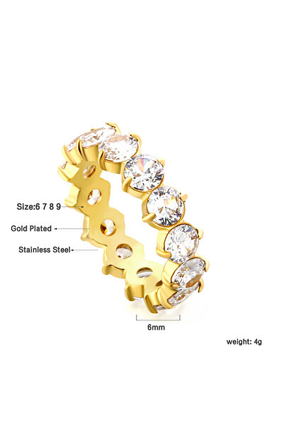 Choice 6 RI1408A6-9G Cute Girl Daily Wearing Rings, INS Fashion Sense Party Dating High-end Jewelry Stainle