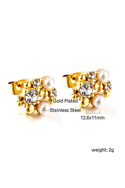 Choice 738AG LUXUSTEEL Square Knit Texture Stud Earrings For Women Girls Stainless Steel Braided Geometric