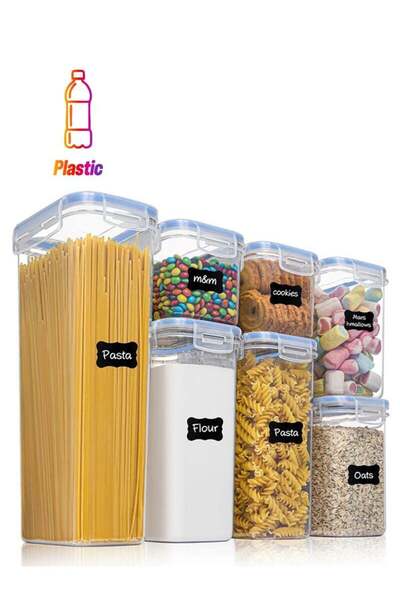 fulina Airtight Food Storage Containers with Lids, 7 PCS BPA Free Kitchen, Canisters Plastic Canisters