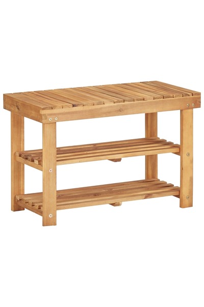 vidaxl Shoe Rack 70x32x46 cm Solid Acacia Wood