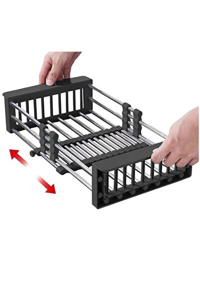 Arabest مصفاة أطباق قابلة للتمديد لحوض المطبخ، سلة تصريف تلسكوبية مع فاصل لوح...