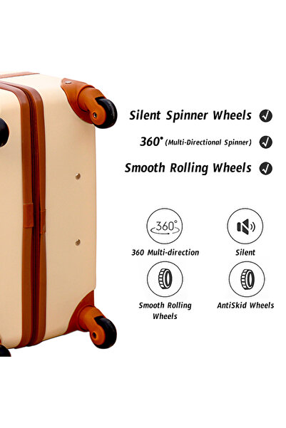 ZAAPPY Vintage Hard Shell Lightweight ABS 28 Inch (30-35kg) Luggage - Retro Classic Suitcase