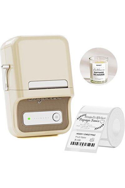 NiiMbot B21 Label Maker — Portable Inkless Thermal Printer, 50x30mm Labels, iOS & Android Compatib