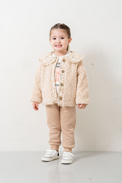 JNF kids Baby Girl & Child Plush Coat Three-Piece Set