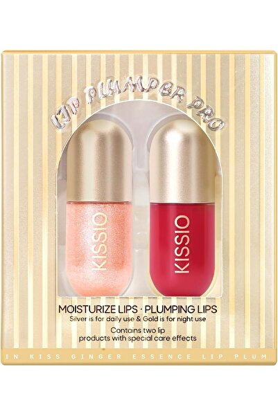 KISSIO مجموعة تكبير الشفاه - ملمع شفاه مرطب ولامع (ليمونادة وقرانيا)
