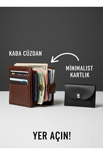 Gempo Vegan Leather Double Pocket Hanging Card Holder Wallet