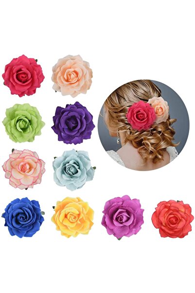 Arabest Rose Flower hairpin Bridal, accessories Rose Brooch Flower Pin Flower Brooch (mixed color)