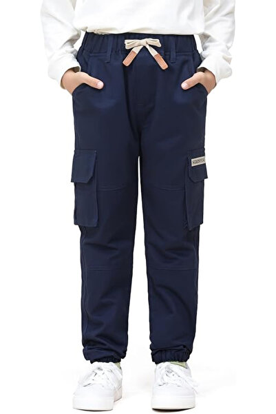 OEM Pantaloni cargo pentru băieți, elastic la tiv, 4 buzunare, verde militar ...