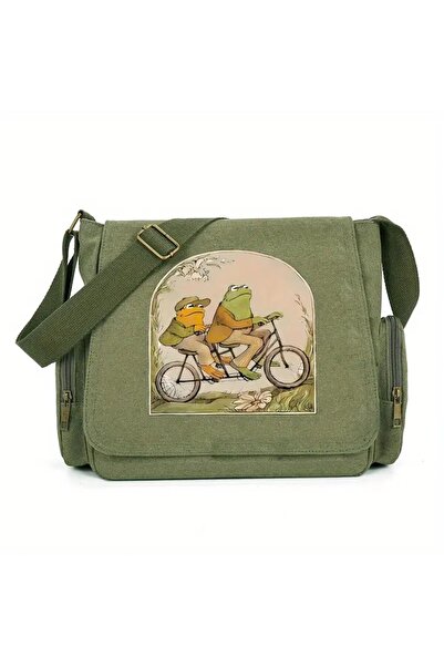 Toum Τσάντα αγγελιοφόρου αισθητικής με τύπωμα Unisex Khaki