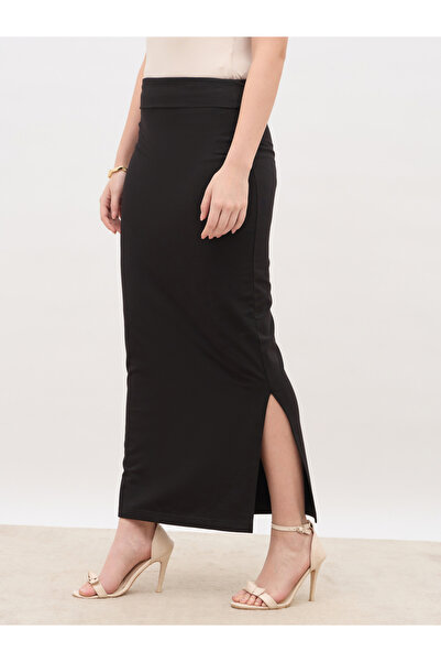 Styli Plain Bodycon Skirt with Wide Waistband