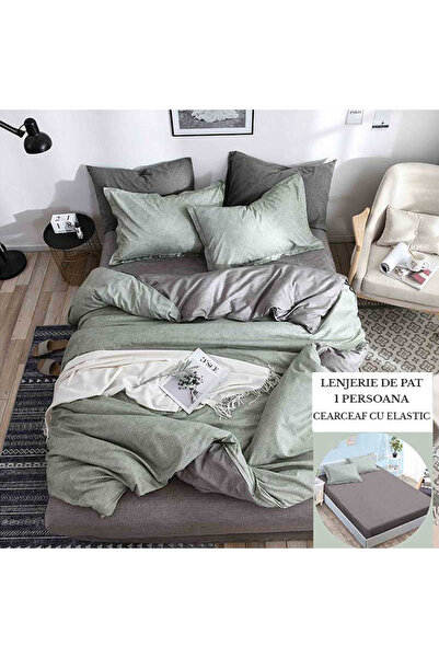 Patul Single Duvet Cover Set , Sulfur, Satin Cotton , Stretchy sheet 140x200,...