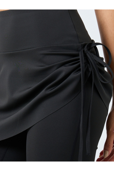 Styli 2in1 Side Ruched Skirt Overlay Flared Pants