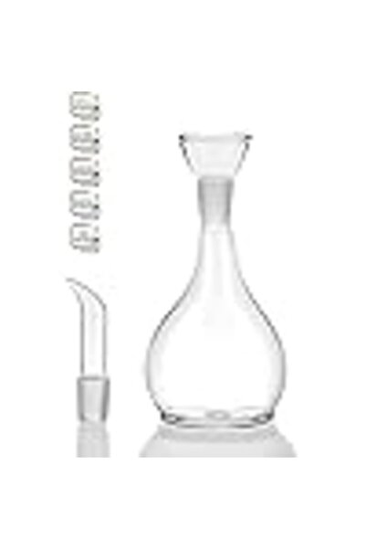 COOYA Clear Glass Olive Oil Dispenser Bottle - Oil & Vinegar Cruet with Pourers and NO Funnel Needed