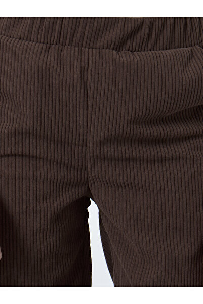 Styli Brown Solid Corduroy Pants