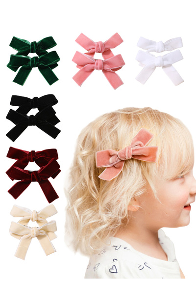 Take Two By Styli Set of 6 - Solid Bow Hair Clips