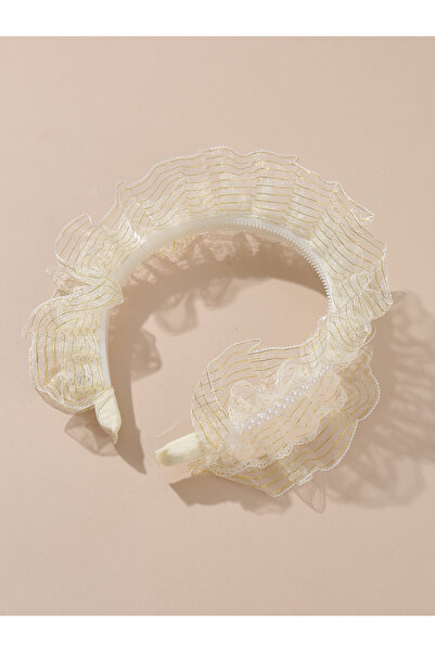 Take Two By Styli Girls Lace Faux Pearl Decor Headband