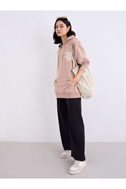 Styli Black Wide Leg Joggers with Pleat Detail