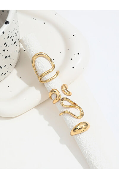 Take Two By Styli Set of 4 - Gold Tone Wrap Statement Rings