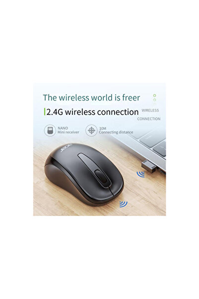 ACER ماوس لاسلكي بصري محمول 2.4 جيجاهرتز، ماوس صامت مناسب للأعمال والمكتب، مناسب للكمبيوتر