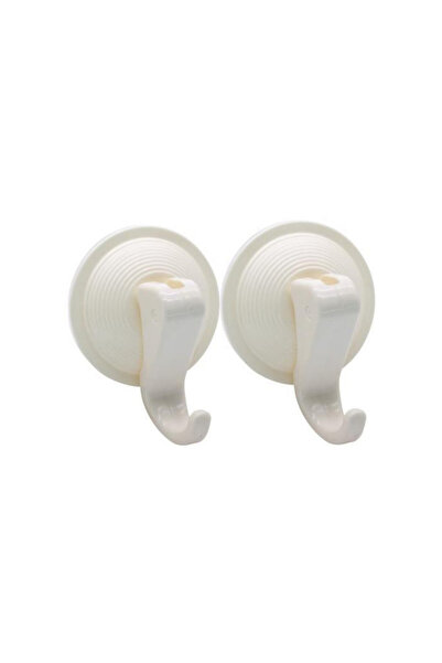 FACKELMANN Set of 2 suction cup hooks 16113 Tecno, 6.5 cm, White