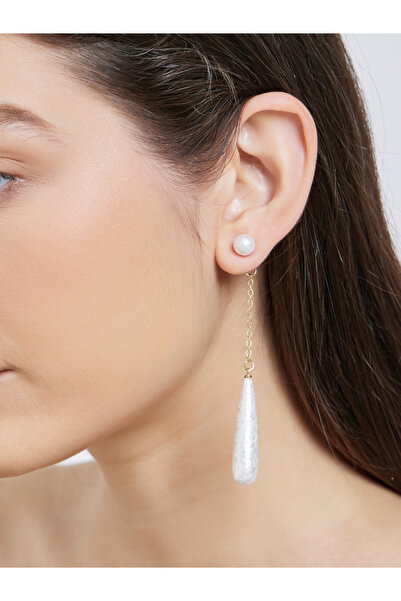 Styli Faux Pearl Drop Jacket Earrings