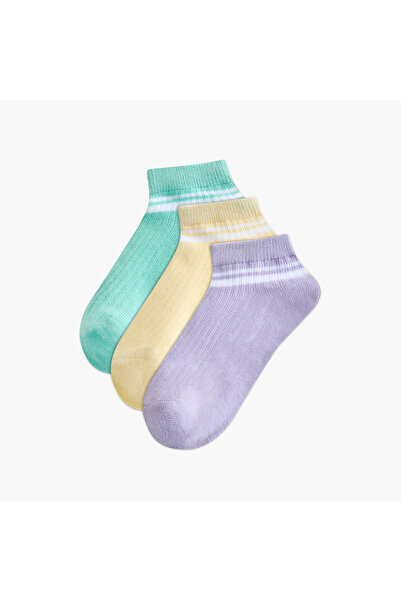 Juniors Textured Ankle Length Socks - Set of 3