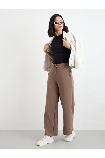 Styli Wide Leg Joggers with Side Pocket