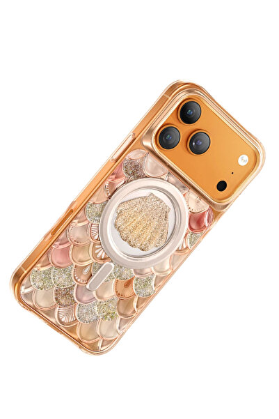 m.tk moveteck iPhone 17 Pro Max Kılıf 3D Tasarım Göz Alıcı Parlaklık Iceland Simli Magsafe Kapak