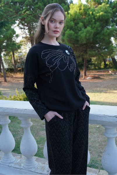 İPEKMOOD Collar Detailed Pajama Set İpk2386
