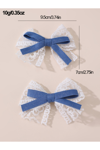 Take Two By Styli Set of 2 - Lace Bow Hair Clip