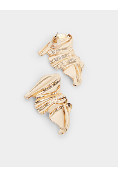 Styli Gold Tone Textured Earrings