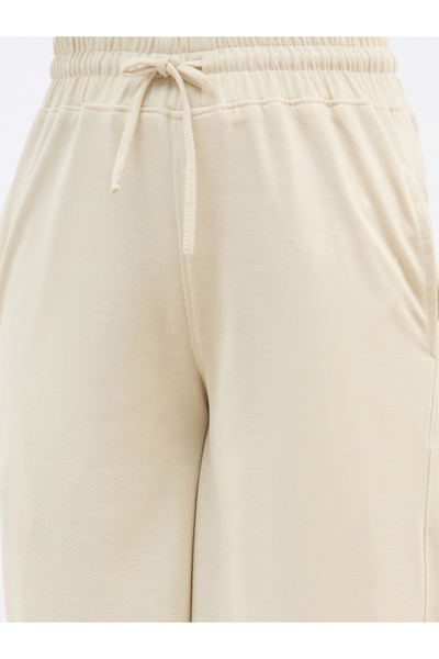 Styli Plain Wide Leg Joggers with Drawstring