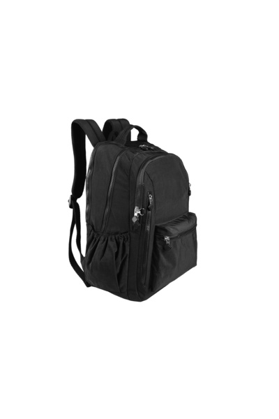 Bagacar 1094 Waterproof Imported Crinkle Fabric School and Daily Backpack with Laptop Compartment Black