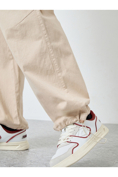 Styli Men Beige Elasticated Cuff Jogger Pants