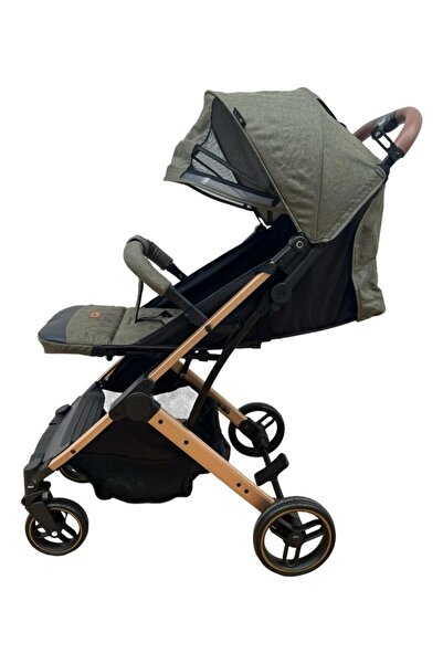 L-Sun Folding Sport Stroller, Trolley Type, with Suspension and Foot Cover - Cream