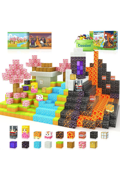 Coodoo Magnetic blocks, mine-themed construction set, 84 pieces, educational, for children +3 years