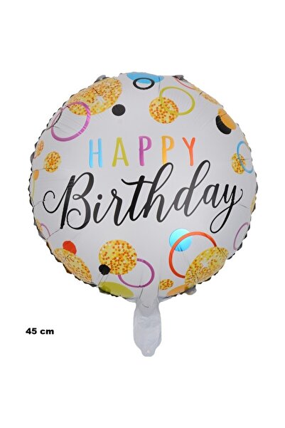 Flippy Flippy Metallic Foil Balloon, 45 cm, Model 6, Happy Birthday, Air/Helium Inflated, Multicolor