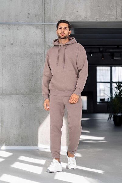 Valiberta επένδυση fleece Kangaroo Pocket Sweatshirt - 3 Thread επένδυση fleece Rubber Leg Ανδρικό Φούτερ - Σετ αθλητικών φούτερ